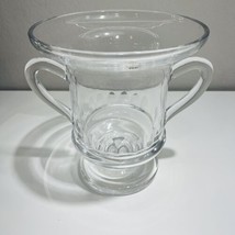 Mario Cioni Vase Large Pedestal Crystal Double Handle Glass Italy Urn Lead - $246.51