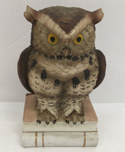 Vintage bisque porcelain large horned owl book owl Andrea by Sadek Japan - £23.23 GBP