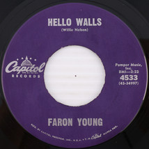 Faron Young – Hello Walls / Congratulations - 1961 45 rpm 7&quot; Single Record 4533 - $4.43