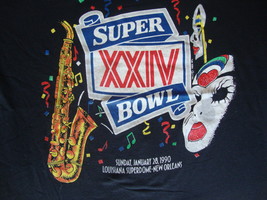 Vintage NFL San Francisco 49ers New Orlenas Jazz Super Bowl XXIV T shirt Sz M - £19.44 GBP