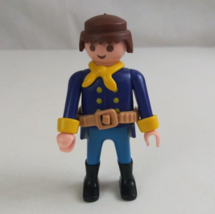 1992 Geobra Playmobile Brown Haired Yankee Soldier 2.75&quot; Toy Figure - £7.62 GBP