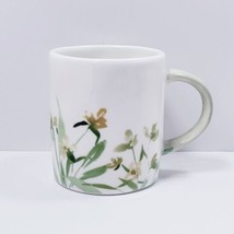 White &amp; Green Floral 10 oz. Ceramic Coffee Mug Cup - £10.88 GBP