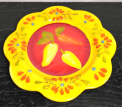 Pier One Imports 8&quot; Flores Salad Plate Colorful Peppers - Replacement Plate - £10.90 GBP