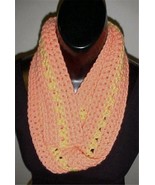 Hand Crochet Sherbert/Yellow Loop/Circle Scarf #153 NEW - £7.46 GBP