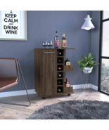 Dark Walnut Bar Cart: 4 Casters, Shelves &amp; Door - $3,388.84 MXN