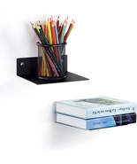 Elsker&amp;Home Small Floating Shelf Set Of 2 Pack Black, Metal Floating, St... - £34.60 GBP