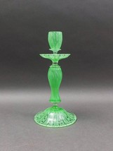 Vintage Italian Murano Green Latticino Art Glass Candlestick Candle Holder 10.5&quot; - £235.98 GBP