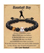 10 pack - Baseball Boy Beaded 10 inch Bracelet Black w/ Single Tiger&#39;s E... - $83.10