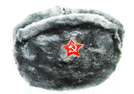 Authentic Russian Military Deep/Gray Ushanka W/ Red Star Hammer and Sickle - $29.91+