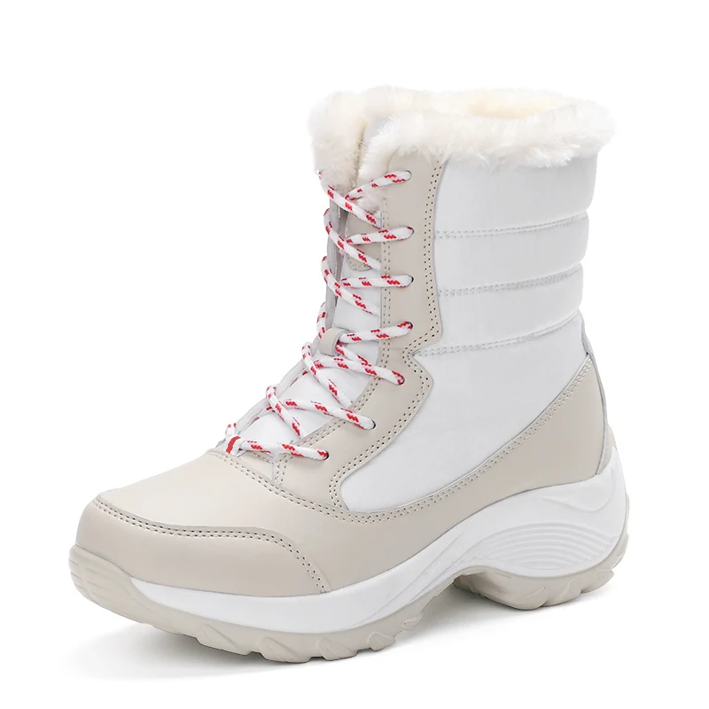 Womens Platform Thigh High Boots Winter Wees Plush Snow Boots Waterproof Warm No - £158.84 GBP