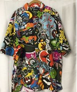 Blues Street Wear Button Up Shirt XL Made in Korea Vintage Men&#39;s Polyest... - $699.81 MXN