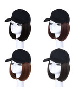 Women Short BOB Baseball Cap Wig Light Brown Synthetic Hair 10 Inches - $19.99