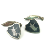 Vintage Siam Hindu God Cufflinks with Swords, Sterling Silver - $18.99