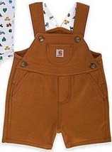 Boys Shortalls Carhartt Brown Overalls Shorts Summer Toddler-size 12 months - £21.79 GBP