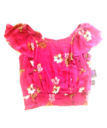a.n.a  Shirt Womens Medium Pink Off-Shoulder Floral Crop Top Beach Tropi... - £7.67 GBP