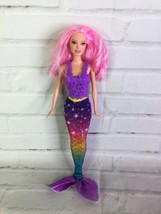 2011 Mattel Barbie Dreamtopia Mermaid Doll Pink Hair Brown Eyes Purple O... - $34.64