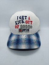PRCA Pro Rodeo Plaid I Get A Kick Out Of Rodeo Hat Strapback Baseball Ca... - $19.79
