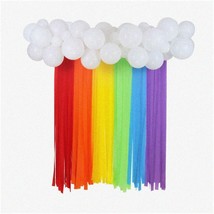 Rainbow Dreamscape: Vibrant Party Decorations Kit - Rainbow Color Crepe Paper St - £27.48 GBP