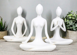 Set of 3 Zen Calming Meditation Women Yoga Mudra Poses Abstract Figurines - £39.30 GBP