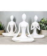 Set of 3 Zen Calming Meditation Women Yoga Mudra Poses Abstract Figurines - £39.90 GBP