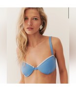 Reformation Maldives Azure Bikini Top Blue push up Lace Underwire NWT Me... - $1,254.18 MXN