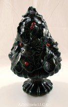 Vintage Ceramic Christmas Tree Incense Stick Holder Holly Red Berry Design #4016 - £55.11 GBP