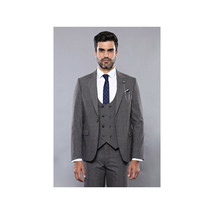 Men 3pc European Suit WESSI by J.VALINTIN Extra Slim Fit JV35 gray Window Pane image 5
