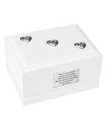 White Child Cremation Urn, Wooden Urn For Baby Ashes, Infant Urn With Th... - $152.20 CAD