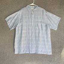 CHERESKIN Linen Shirt Adult Extra Large Light Blue Button Up Camp Casual... - £14.78 GBP
