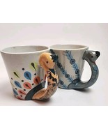 Hand Painted Guatemalan Ceramic Pavo Real Peacock Mug signed by artist - $39.59