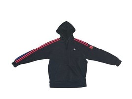 Adidas Originals Black Red Men&#39;s 3D Trefoil 3-Stripe Sweat Hoodie Mens L... - £30.33 GBP