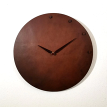 Handmade minimalist and the modern leather wall clock with beautiful Leather - £153.47 GBP