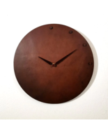 Handmade minimalist and the modern leather wall clock with beautiful Lea... - $262.59 CAD