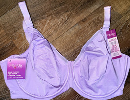 Fit For Me ~ Women&#39;s Unlined Underwire Bra Light Purple Lilac Opaque ~ 42DD - £16.09 GBP