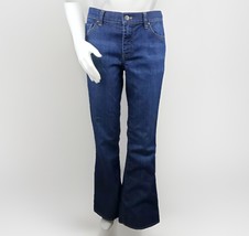 NYCo Low Rise Flare Jeans Womens Size 8 Blue Dark Wash Denim Retro Stretch - $18.22