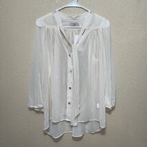Hayden Kennedy Beige SHEER Blouse Long Sleeve new Size large - $15.05