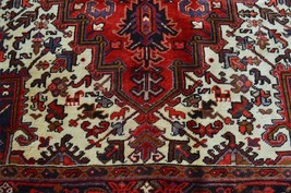 6&#39;9 x 10 Fine S Antique Geometric Heris Animal Hand Knotted Wool Area Rug 7 x 10 - £2,240.36 GBP