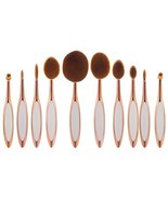Colors: WHITE - ROSE GOLD - Beauty Experts Set of 10 Oval Beauty Brushes - €49,46 EUR