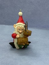 VTG Hallmark 1987 Santa Claus with Reindeer Toy Figure Christmas Tree Ornament - £4.54 GBP