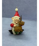 VTG Hallmark 1987 Santa Claus with Reindeer Toy Figure Christmas Tree Or... - £4.63 GBP