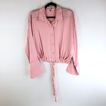 NWOT Young Fabulous &amp; Broke Pink Tie Waist Button Down Knob Hill Top Size S - £19.18 GBP