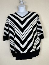Avenue Womens Plus Size 22/24 (2X) Blk/Wht Striped Knit Top Half Sleeve - $14.39
