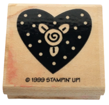 Stampin Up Rubber Stamp Heart Rose Polka Dots Love Valentines Day Card Making - £2.98 GBP