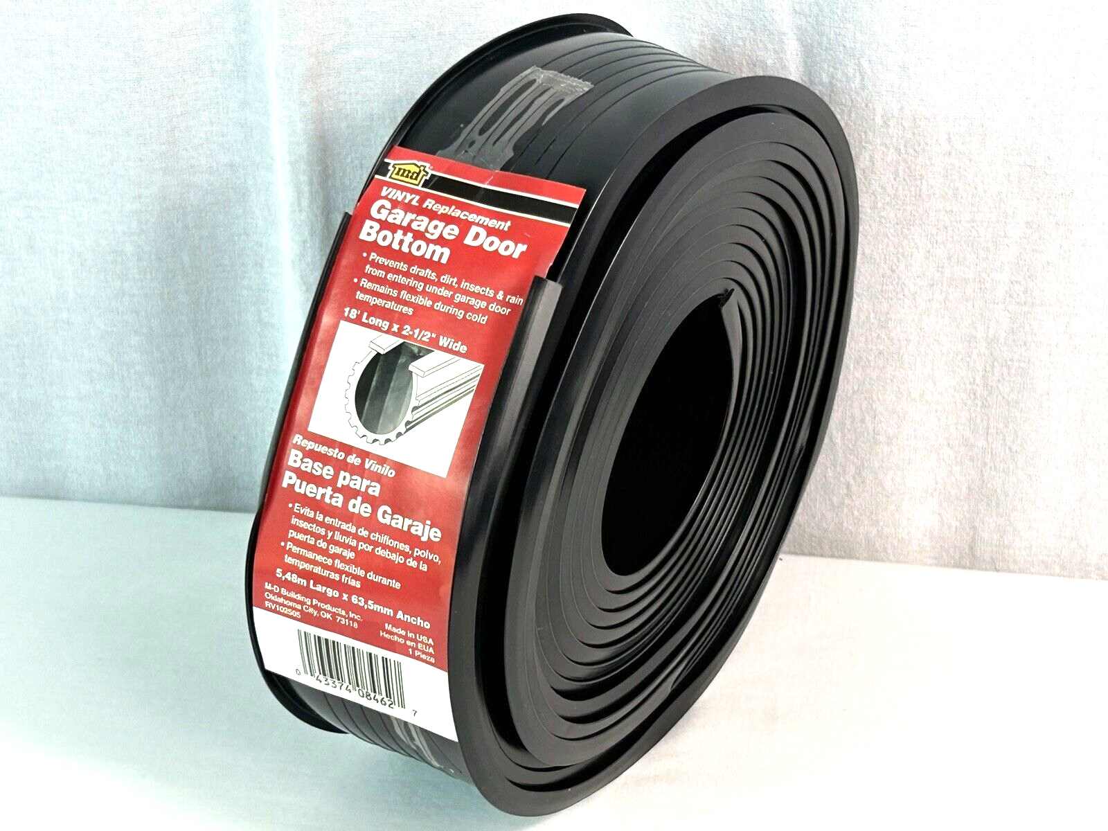 M-D Black Garage Door Bottom Replacement Vinyl, 18 Feet x 2-1/2&quot;  - 8462... - $17.77