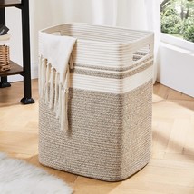 -Laundry Basket,Tall Cotton Storage Basket With Handles,Decorative Blank... - $54.99