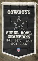 Dallas Cowboys Black Super Bowl Championship Flag 3x5 ft Banner Man-Cave... - $18.99