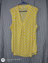 Woman&#39;s Blue Mood Size 3x Yellow Floral Tank Boho - £8.27 GBP