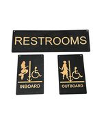 Restrooms Inboard and Outboard signs BLACK - £15.30 GBP