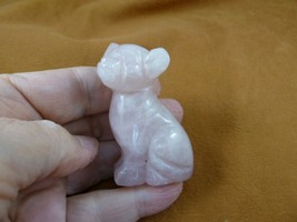 (Y-DOG-CH-700) Pink Rose quartz CHIHUAHUA Mexican dog figurine I love Ch... - $444.69 MXN
