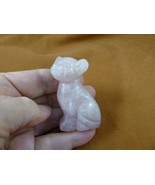 (Y-DOG-CH-700) Pink Rose quartz CHIHUAHUA Mexican dog figurine I love Ch... - $23.36